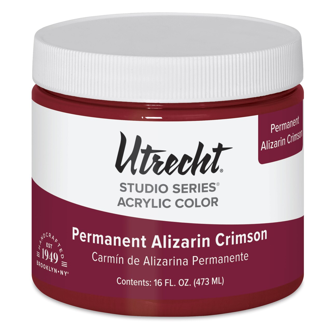 Utrecht Studio Series Acrylic Paint - Permanent Alizarin Crimson, 473 ml jar